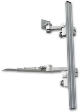 ウォールトラック式ワークステーションアーム ダブルアーム(26.7cm×2・91.4cmトラック)|ASEV65-T36D-KUB-A4