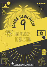 Flyer für Erklärvideos Jubiläum in gelb/schwarz