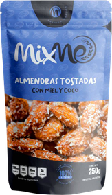 ALMENDRAS TOSTADAS CON MIEL Y COCO. Presentación 250Grs y 125Grs. Kosher: Bobek. Origen Argentina