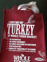 七面鳥を買ったら入れてくれる大きなお世話な袋（「今、七面鳥買いました！」って書いてある）