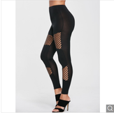 Clickandbay- High-Waist-Fishnet-Sport-Leggings – Black