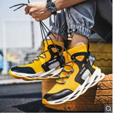 Clickandbay- Fashion-Men-Fly-Knitting-Casual-Shoes - Yellow