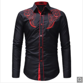 Clickandbay- Men-Stylish-Long-Sleeve-Shirt - Black