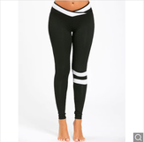 Clickandbay- Stripe-Contrast-Workout-Leggings - Black
