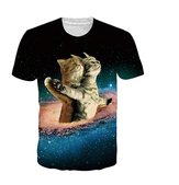 Clickandbay- T-Shirt-3D-Stampato-Magliette-Uomo-Nero-Blu
