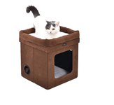 Clickandbay- Casetta-pieghevole-per-gatto-Marrone