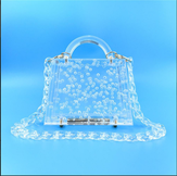 Clickandbay- Acrylic-Bubble-Top-Handle-Clear-Bag -Transparent 