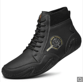 Clickandbay- Men-Boots-Winter-Mid-Top-Trend-Shoes - Black