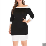 Clickandbay- One-Shoulder-Black-White-Elegant-Dress