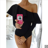 Clickandbay- Women's-Tight-Bodysuit - Black