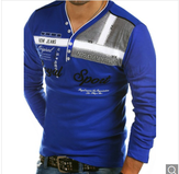 Clickandbay- Men's-Fashion-Training-Long-Sleeves T-shirt – Blue