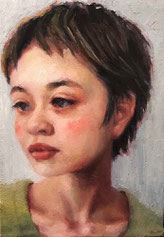ノリコミシマの描く人物画、油絵、norico mishima’s portrait oil painting.