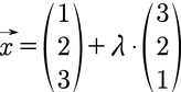 Beispiel für die Gleichung einer Geraden in Parameterform