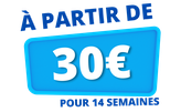 Graphisme avec écrit "plan d'entraînement à partir de 30€ pour 14 semaines"