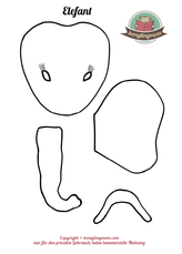 Quiet book Elephant Touch and feel book template