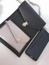 sac en fourrure et cuir avec chaine