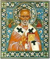 Nicolas de Myre, Fresque de l'Abbaye Notre-Dame du Bec, France ? Auteur et source incertains, Wikimedia Commons