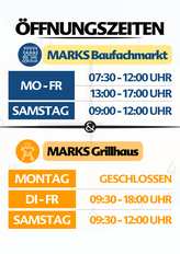Unsere Öffnungszeiten Marks Baufachmarkt in Schleswig
