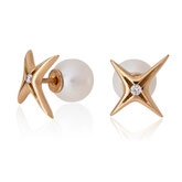 Ohrschmuck zum wenden in Rotgold mit Brillanten, aus der Milchstrasse Kollektion der Goldschmiede OBSESSION Zürich und Wetzikon.