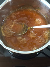 Marmelade erhitzen