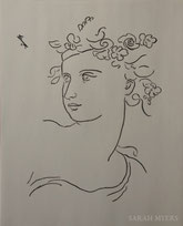 Spring, line drawing by Sarah Myers