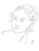 Portrait of a Woman, line drawing by Sarah Myers