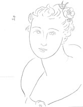 Lady with a Large Collar, line drawing by Sarah Myers