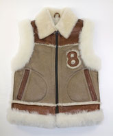 gilet en agneau peau de mouton merinos poil ras cuir fourrure only mouton marron garçon 2 ans 4 ans 6 ans vrai naturel chaud blanc