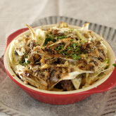 さば缶とねぎの焼きパスタ