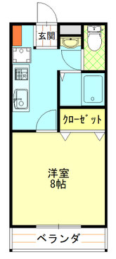 ライフステージ御廟１K　 間取り図