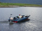 Lancha para pescar en el Lago Arenal