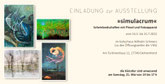 Flyer zur Einzelausstellung "Simulacrum" von Künstlerpaar Godlinski & Spring aus Worpswede