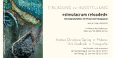 Flyer zur Einzelausstellung "Simulacrum reloaded" des Künstlerpaars Godlinski & Spring aus Worpswede