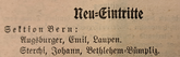 Eintritt in den Verband