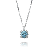 Kettenanhänger in Weissgold mit einem Aquamarin, aus der Baby Gremlin Kollektion der Goldschmiede OBSESSION Zürich und Wetzikon