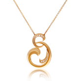 Collier mit Anhänger in Rotgold gefasst mit Brillanten aus der Gipsy Kollektion der Goldschmiede OBSESSION Zürich und Wetzikon
