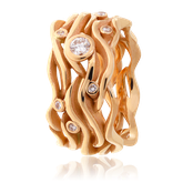 Schmuckring in Rotgold mit Brillanten aus der Wave Kollektion der Goldschmiede OBSESSION Zürich und Wetzikon
