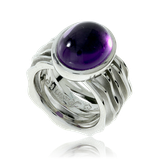 Schmuckring in Palladium mit einem Amethysten aus der Himalaja Kollektion der Goldschmiede OBSESSION Zürich und Wetzikon