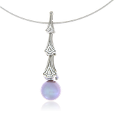 Collier und Anhänger in Weissgold mit einer Mingperle und Brillanten, aus der Eternity Kollektion der Goldschmiede OBSESSION in Zürich und Wetzikon.