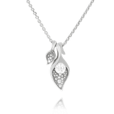 Collier und Anhänger in Weissgold mit Brillanten aus der Kalla Kollektion der Goldschmiede OBSESSION in Zürich und Wetzikon.