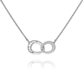 Feines Weissgold Collier mit Anhänger und Brillanten aus der Unendlichen Geschichte Kollektion der Goldschmiede OBSESSION Zürich und Wetzikon.