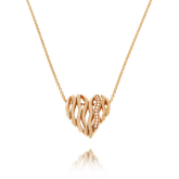 Collier und Herz-Anhänger in Rotgold mit Brillanten aus der Himalaja Kollektion der Goldschmiede OBSESSION Zürich und Wetzikon