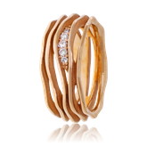 Schmuckring in Rotgold mit Brillanten aus der Himalaja Kollektion der Goldschmiede OBSESSION Zürich und Wetzikon