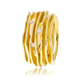 Schmuckring in Gelbgold mit Brillanten aus der Himalaja Kollektion der Goldschmiede OBSESSION Zürich und Wetzikon