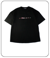 black oversize letter print t-shirt