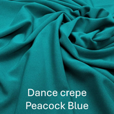 joustava kangas lycra dance crepe Peacock Blue