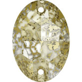 Swarovski 3210 Oval Crystal Golden Patina
