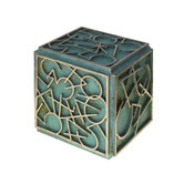 Paolo Grassi – Cube, bronze cube sculpture with interwoven numeric shapes and abstract grids.