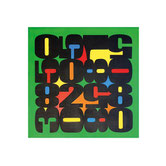 Circular painting with Morse-inspired patterns and digital abstraction, by Paolo Grassi