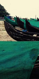 Fishing boats line the beach in photogenic Kochi, Kerala, India. Dante Harker
